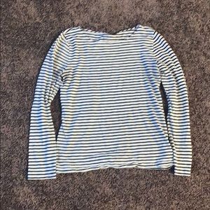 Black and white striped artist t